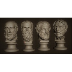 SM 43 Busti Filosofi 1 (Platone, Socrate, Aristotele e Seneca) h. cm. 13