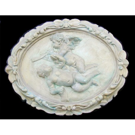 LR 41 Bassorilievo Putti che suonano - ovale h. cm. 41x51