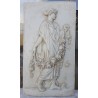LR 72 Bassorilievo Donna con ghirlanda di rose h. cm. 50x29