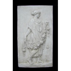 LR 72 Bajorrelieve Mujer con guirnalda de rosas h. centímetro. 50x29