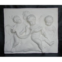 LR 79 Bajorrelieve Putti flamenco h. centímetro. 83x99