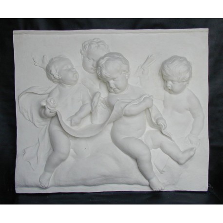 LR 79 Bajorrelieve Putti flamenco h. centímetro. 83x99