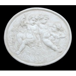 LR 92 Putti en bajorrelieve ovalado con uvas h. centímetro. 68x78