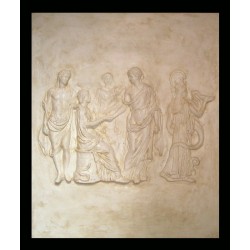 LR 138 Bassorilievo Scena mitologica con figura centrale seduta h. cm. 87x73